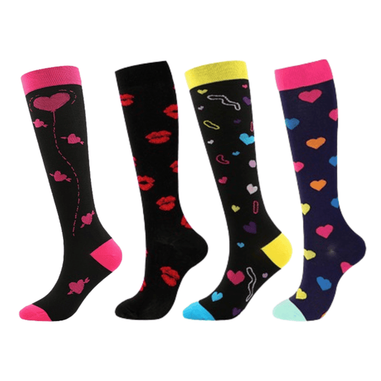 Red Lips Compression Socks(4 Pairs)