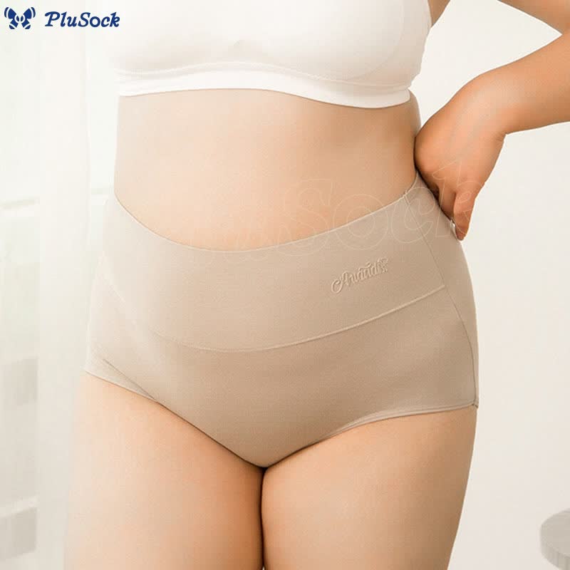 Plus Size High Waist Stretchy Panty(4 Packs)