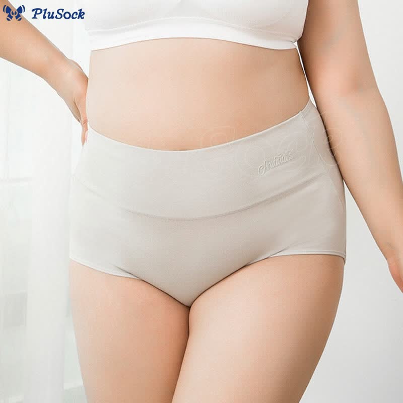 Plus Size High Waist Stretchy Panty(4 Packs)