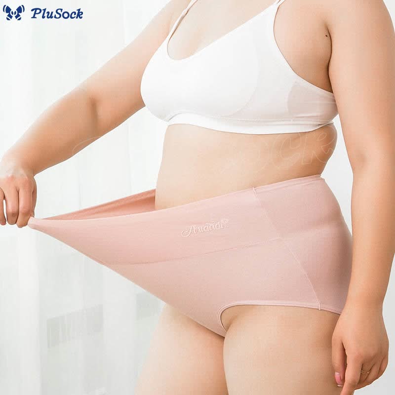 Plus Size High Waist Stretchy Panty(4 Packs)