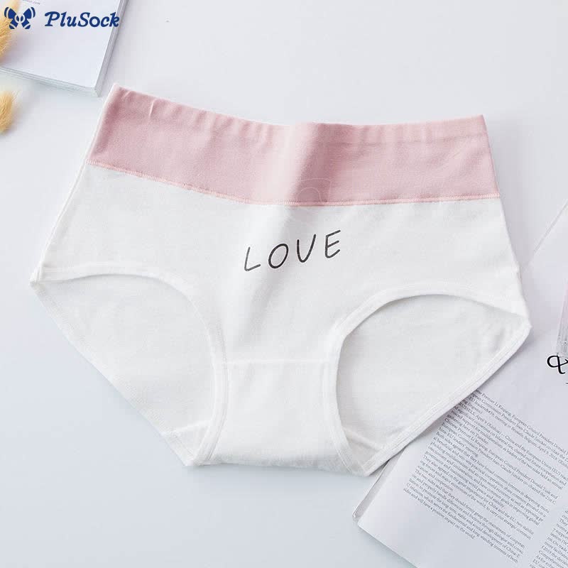 Plus Size Pink Love Heart Panty(5 Packs)