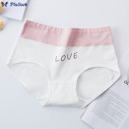 Plus Size Pink Love Heart Panty(5 Packs)