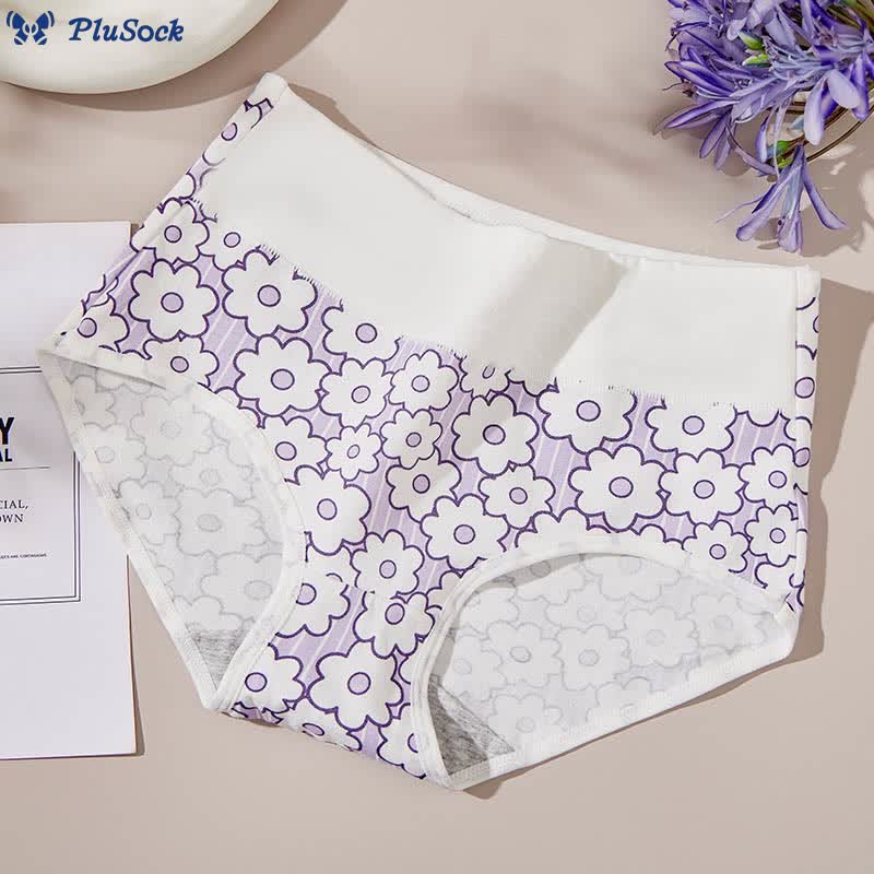 Plus Size Smiley Flower Panty(4 Packs)