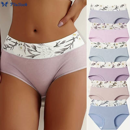 Plus Size Flowers Panty(3 Packs)