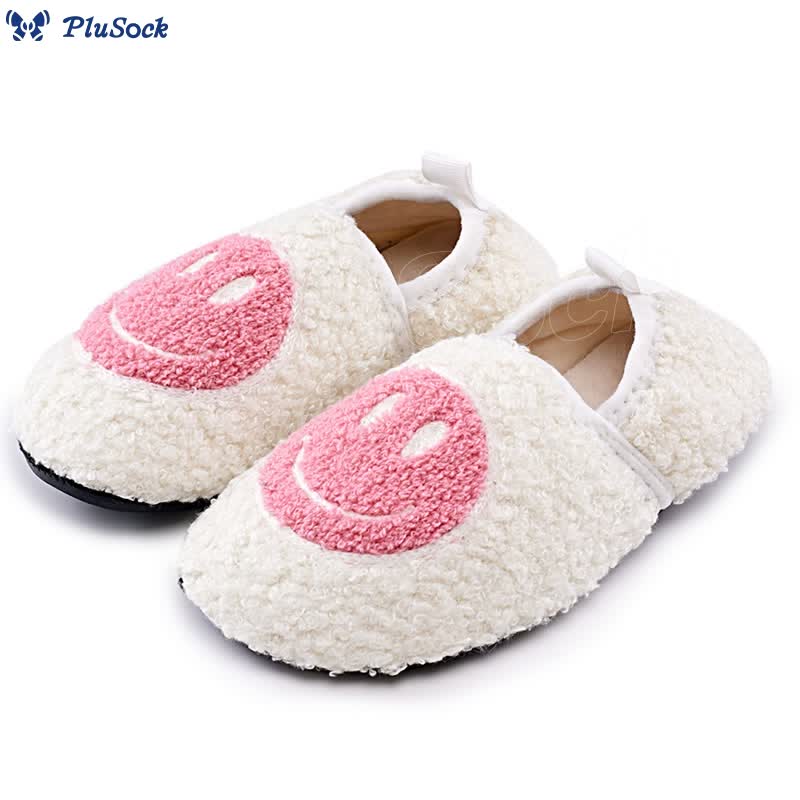 Plus Size Pink Smiley Face Slippers