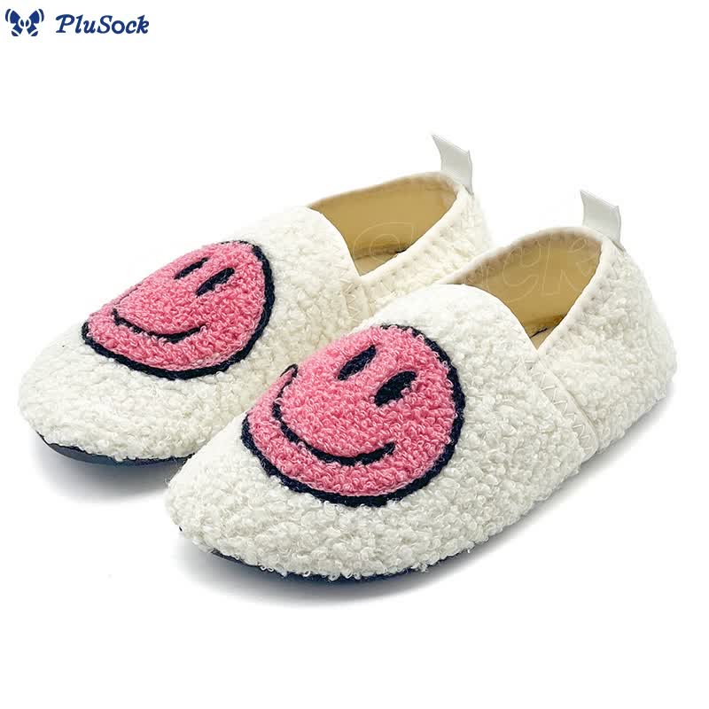 Plus Size Pink Smiley Face Slippers