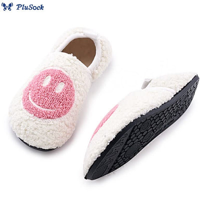 Plus Size Pink Smiley Face Slippers