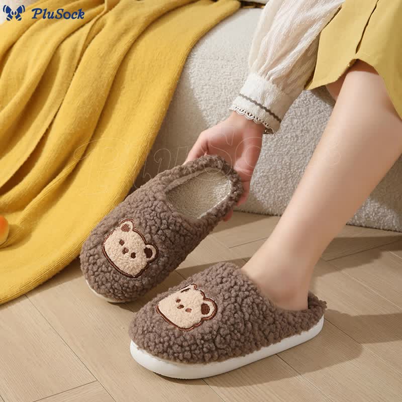 Plus Size Cartoon Bear Slippers(2 Pairs)