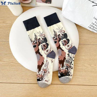 Cartoon Animals Quarter Socks(6 Pairs)