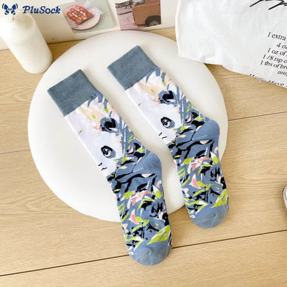 Cartoon Animals Quarter Socks(6 Pairs)