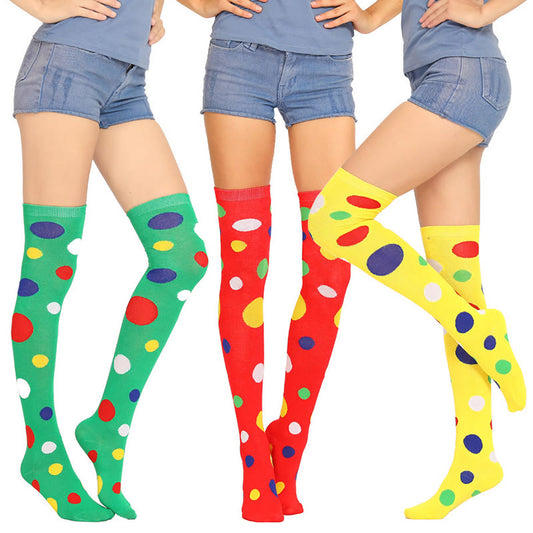 Colorful Dots Thigh High Socks(5 Pairs)