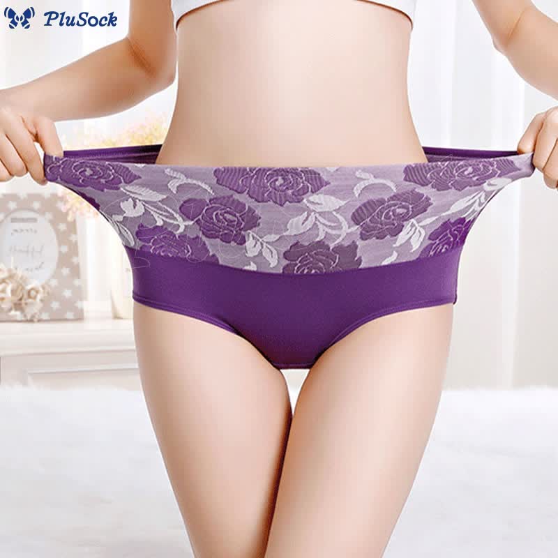 Plus Size Exquisite Printing Panty(4 Packs)