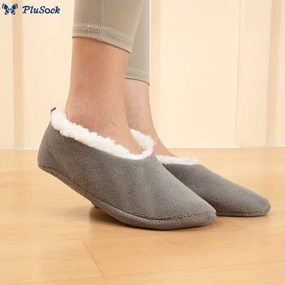 Plus Size Solid Color Non Slip Slipper Socks(3 Pairs)