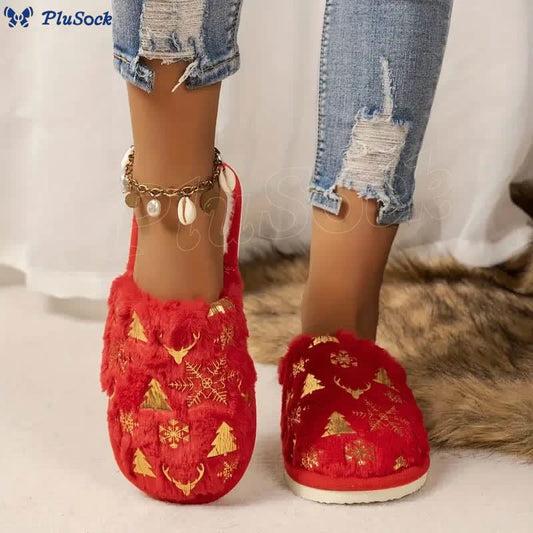 Plus Size Christmas Tree Slippers