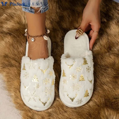 Plus Size Christmas Tree Slippers