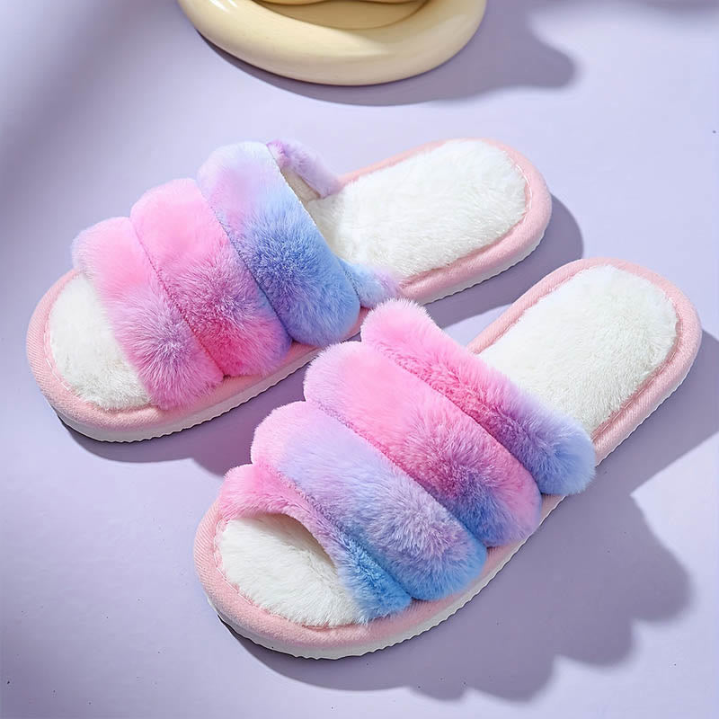 Plus Size Open Toe Tie Dye Slippers(2 Pairs)