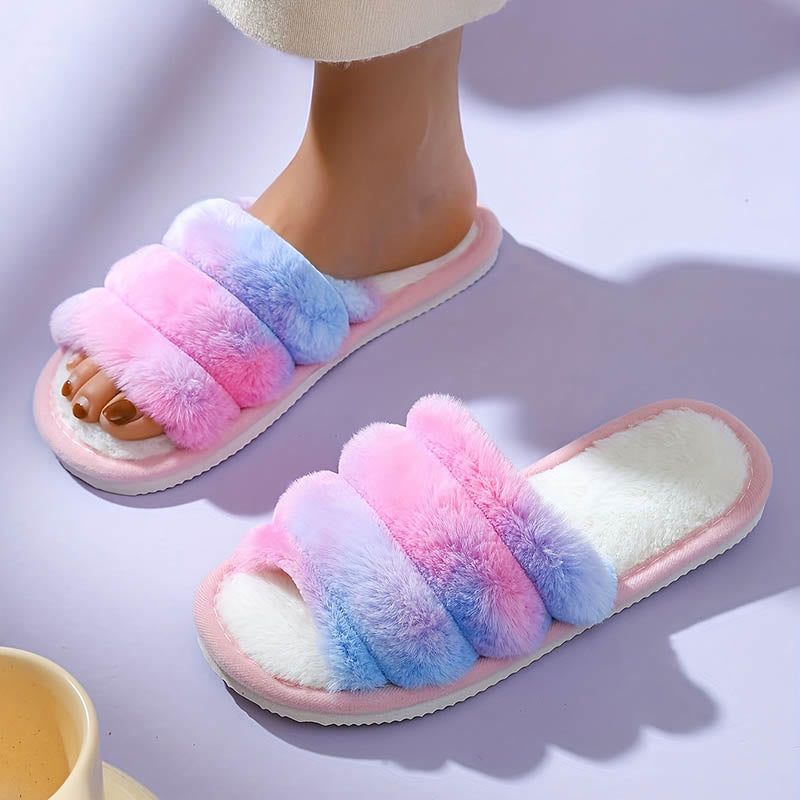 Plus Size Open Toe Tie Dye Slippers(2 Pairs)