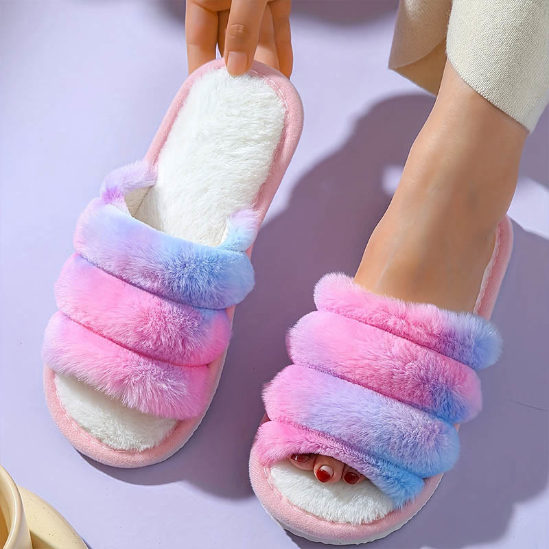 Plus Size Open Toe Tie Dye Slippers(2 Pairs)