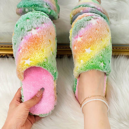 Plus Size Star Tie Dye Slippers