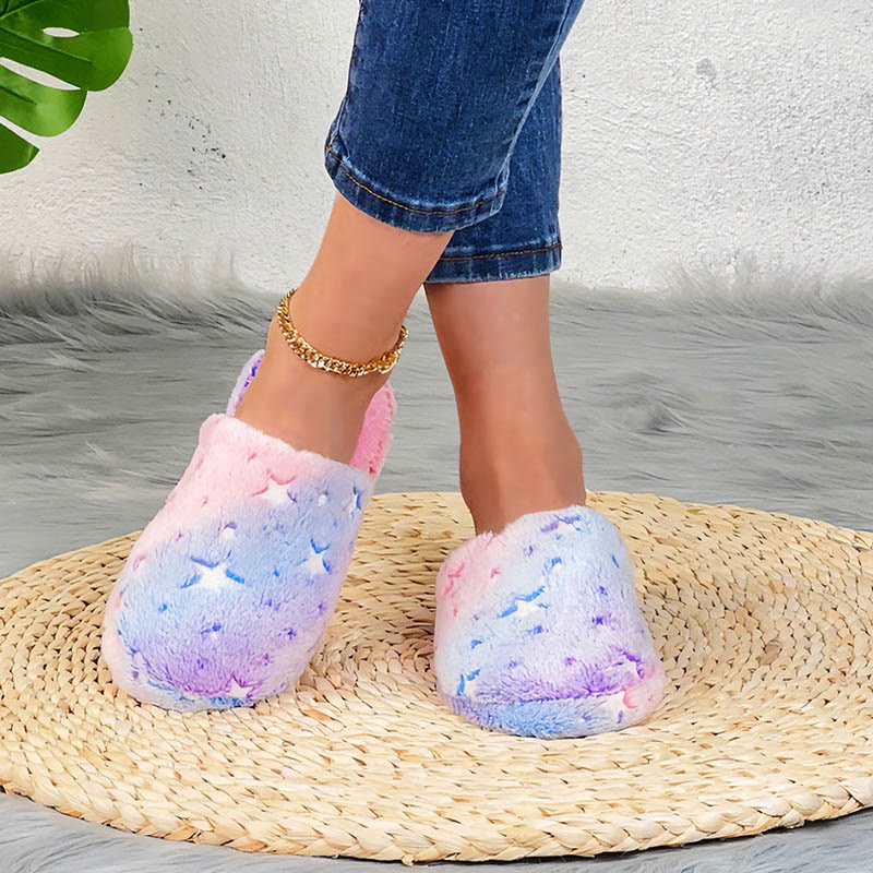 Plus Size Star Tie Dye Slippers