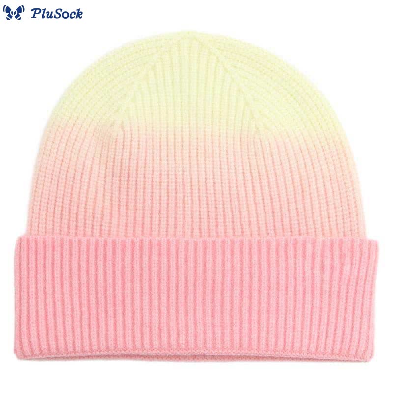 Gradient Color Gloves Beanie 2 In 1 Set