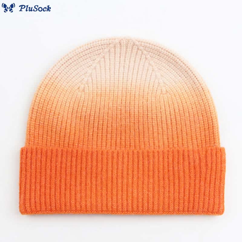 Gradient Color Gloves Beanie 2 In 1 Set