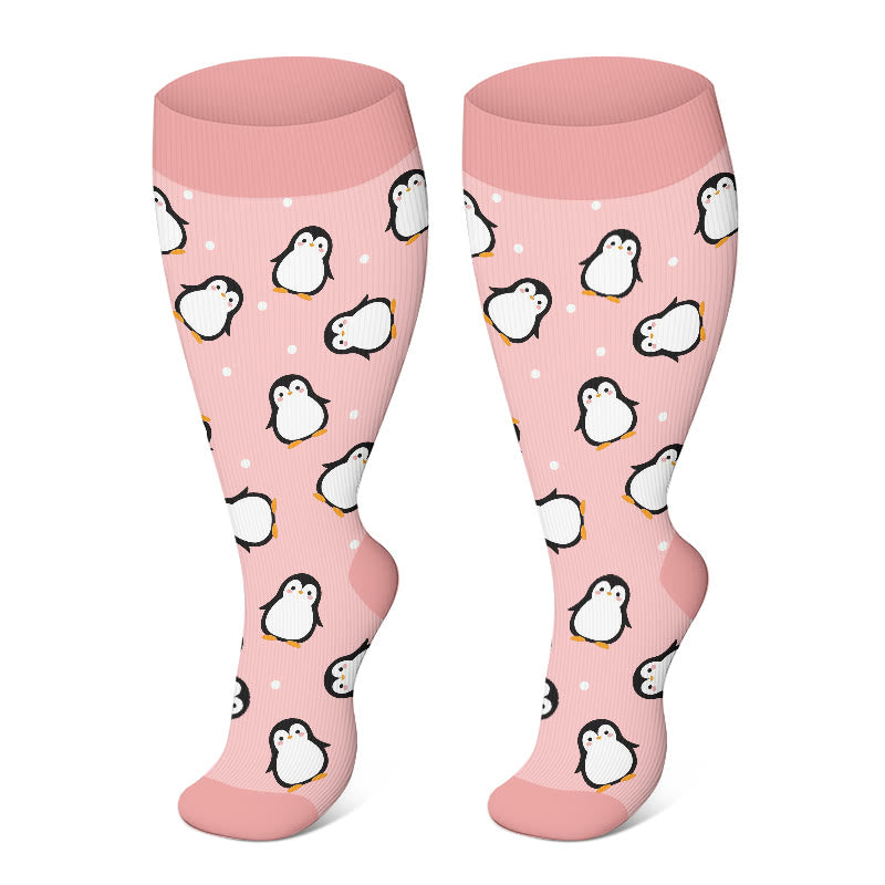 Plus Size Animals Pattern Compression Socks