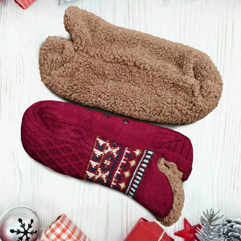 Plus Size Thickened Knitted Home Slipper Socks