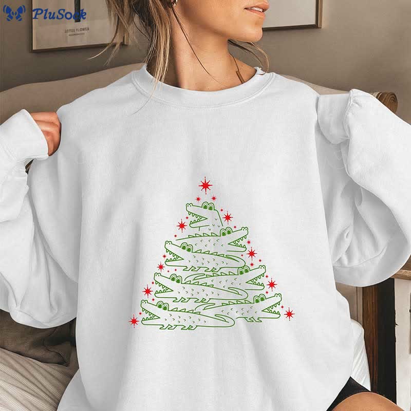 Plus Size Alligator Christmas Tree Sweatshirt