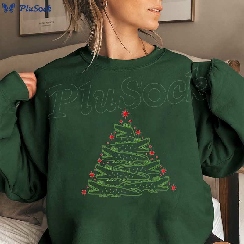 Plus Size Alligator Christmas Tree Sweatshirt