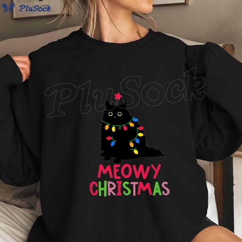 Plus Size Meowy Christmas Sweatshirt