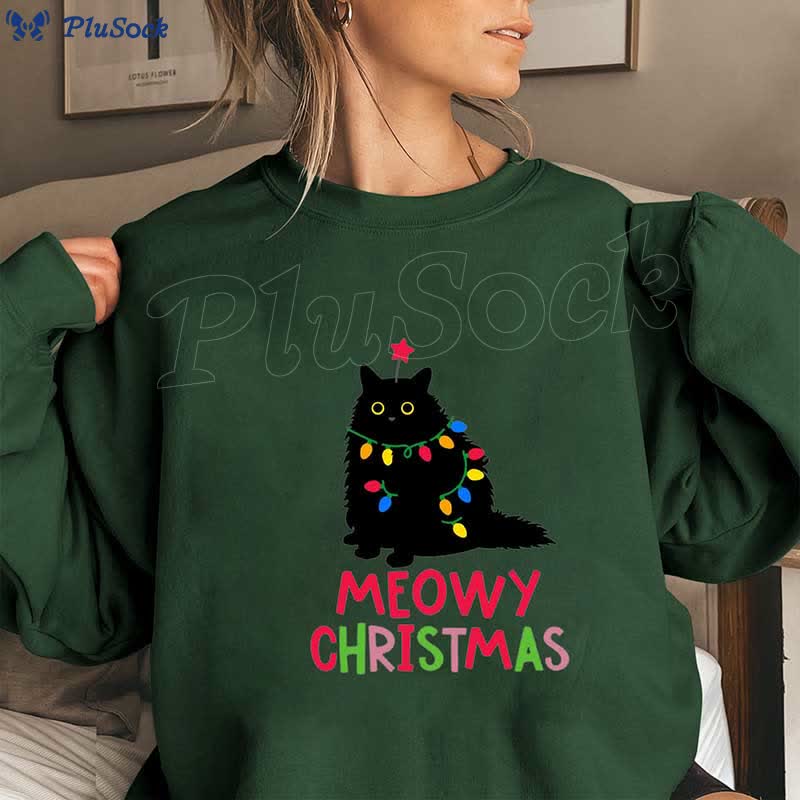 Plus Size Meowy Christmas Sweatshirt