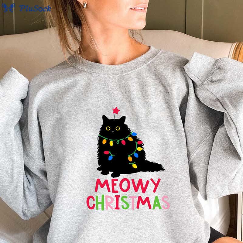 Plus Size Meowy Christmas Sweatshirt