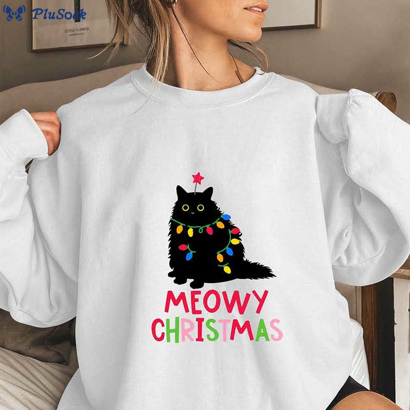 Plus Size Meowy Christmas Sweatshirt