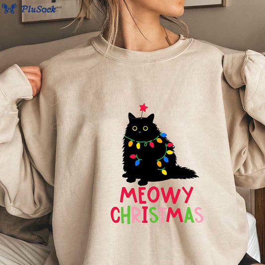 Plus Size Meowy Christmas Sweatshirt