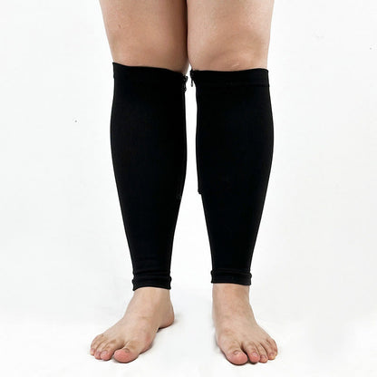 2XL-7XL Plus Size Wide Calf Zipper Compression Socks(2 Pairs)