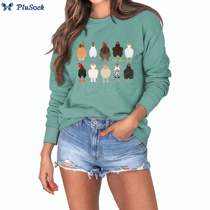 Plus Size Chick Print Sweatshirt