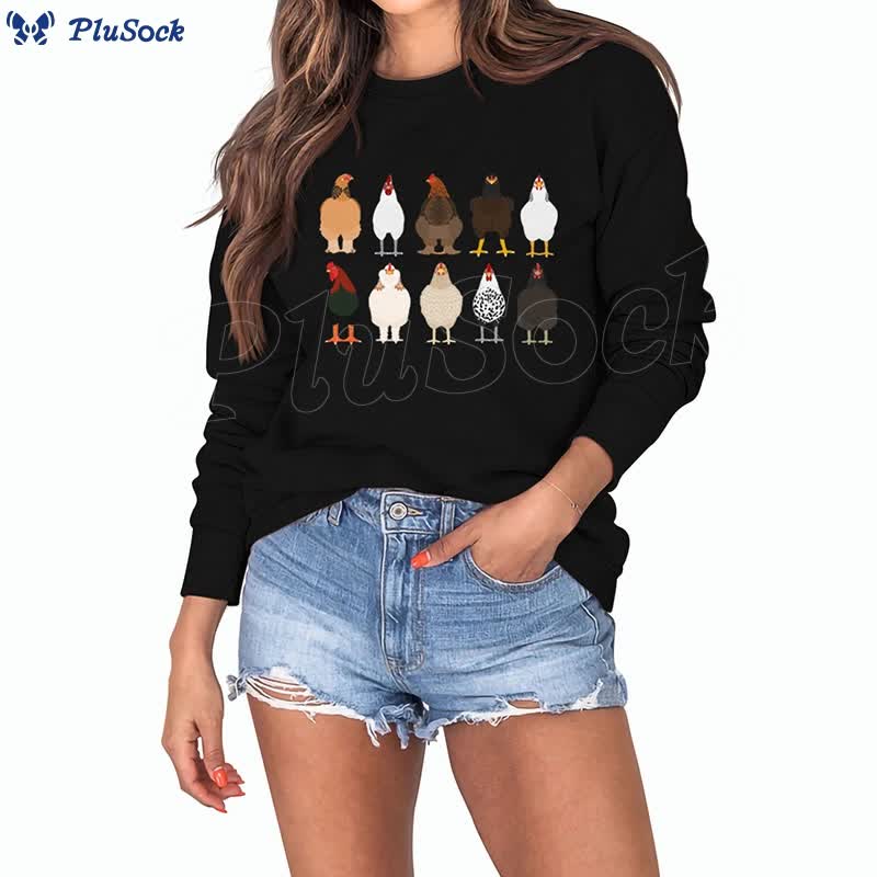 Plus Size Chick Print Sweatshirt