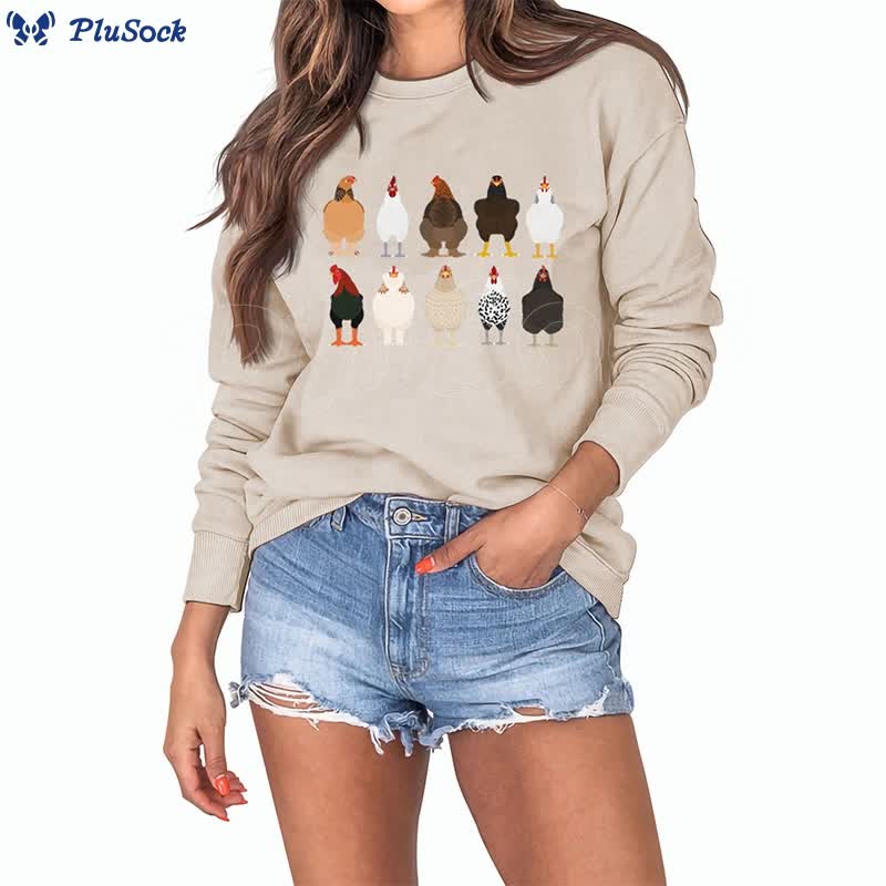 Plus Size Chick Print Sweatshirt