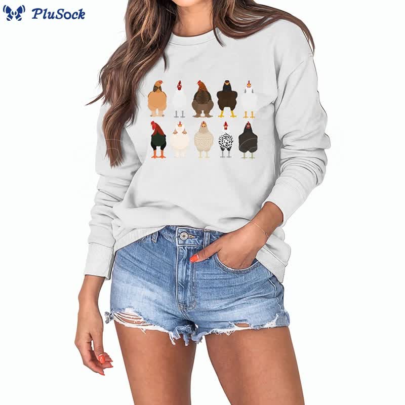 Plus Size Chick Print Sweatshirt