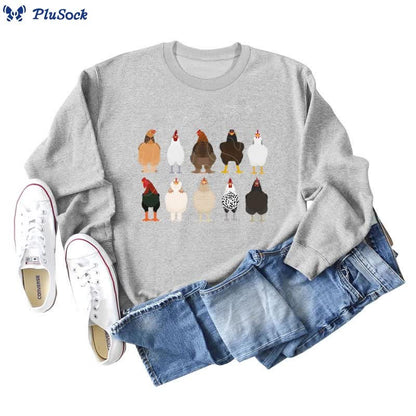 Plus Size Chick Print Sweatshirt