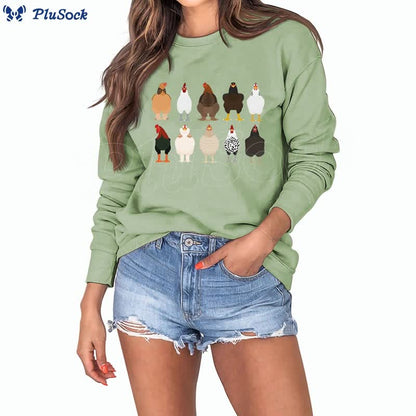 Plus Size Chick Print Sweatshirt