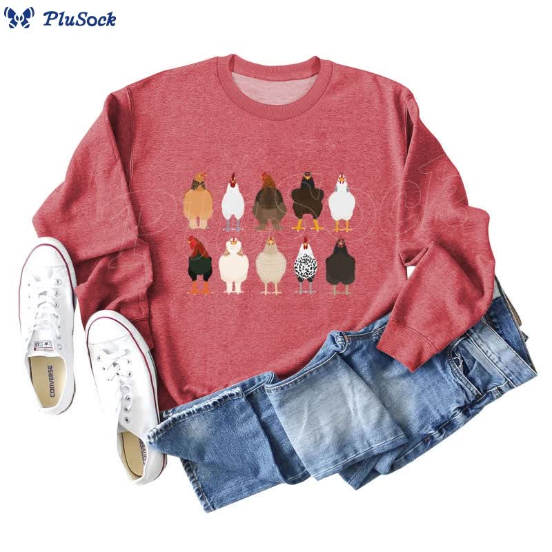 Plus Size Chick Print Sweatshirt