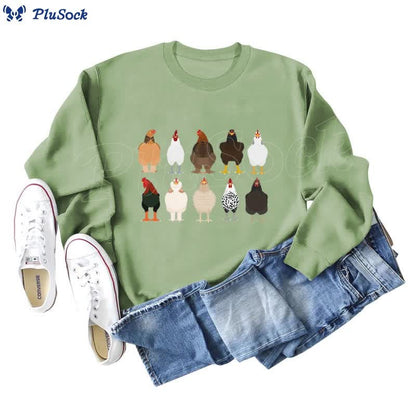 Plus Size Chick Print Sweatshirt