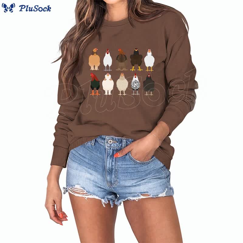 Plus Size Chick Print Sweatshirt