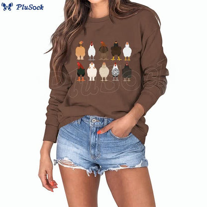 Plus Size Chick Print Sweatshirt