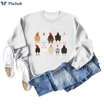 Plus Size Chick Print Sweatshirt