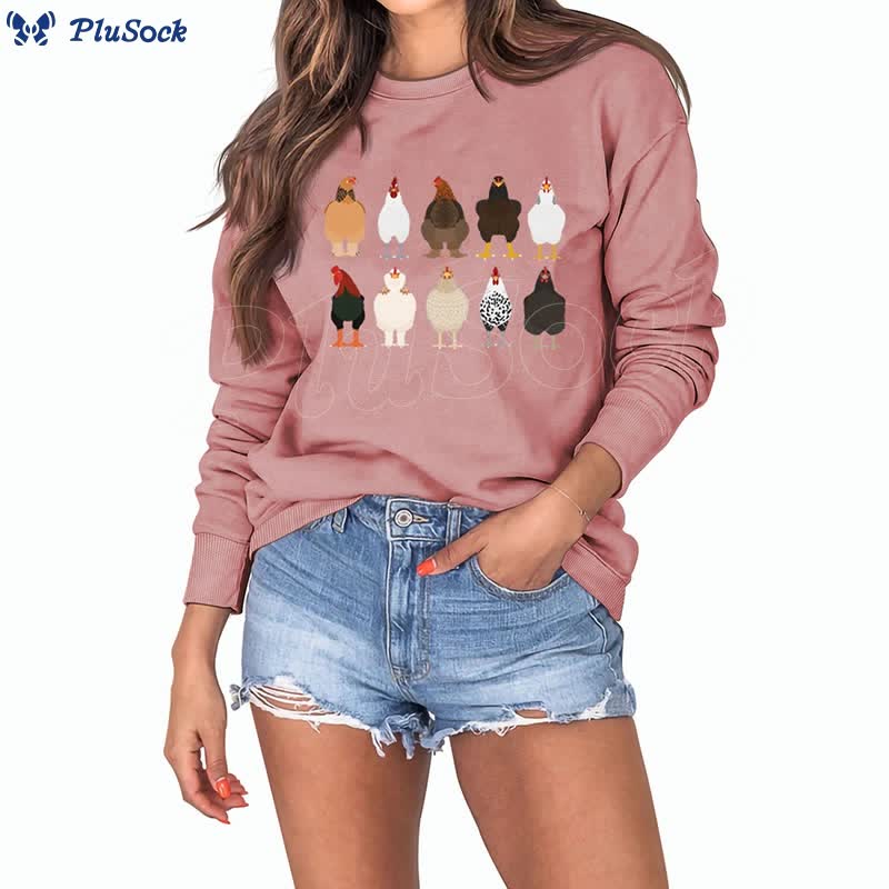 Plus Size Chick Print Sweatshirt