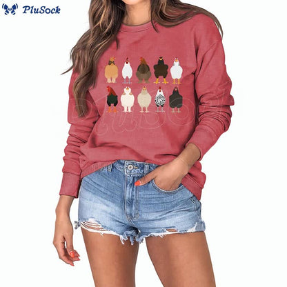 Plus Size Chick Print Sweatshirt