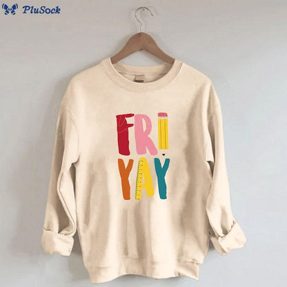 Plus Size Friday Pencil Print Sweatshirt